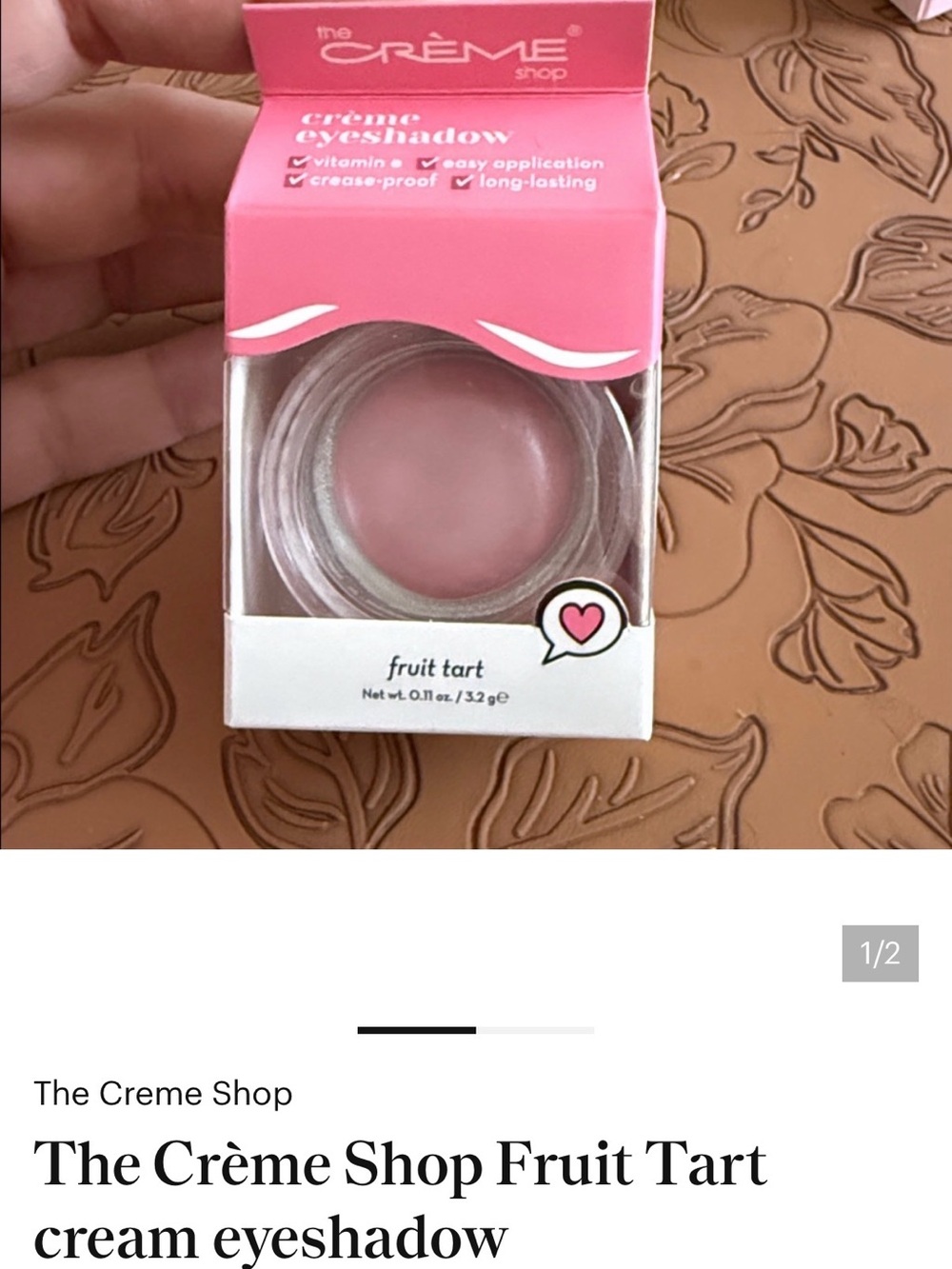 The Crème Shop Fruit Tart Cream Eyeshadow — Soft Pink
